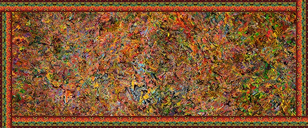 Anon Anon. 2015. Digitalt maleri. Print på tapet, 3,5 x 1,5 m.