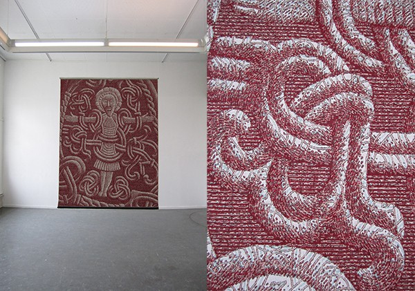 Propaganda (nr. 1). 2014. Digitalvævet billede. Uldgarn. 160 x 195 cm.